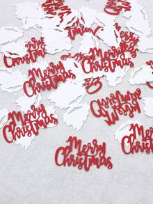 100pcs Santa Claus Beard & Merry Christmas Letter Multicolor Tabletop Confetti For Christmas Party Decoration