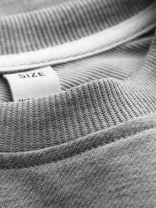 Sudadera gris de cuello redondo con estampado de gatito negro para niñas, de moda y casual, cómoda de llevar, adecuada para actividades de ocio, deportes, viajes, fiestas y campus - Gris - Ver 6