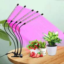 1 套 4/5/3/2 LED 植物生长灯，红蓝光谱，5 种亮度等级，3/9/12 小时定时器，适用于盆栽植物、小型室内植物、多肉植物