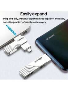 Lenovo TPCU301 雙介面手機電腦USB 隨身行動辦公室優選 高速傳輸穩定讀寫 鋅合金堅固機身 多系統廣泛相容 - 珍珠鎳 - 查看 5