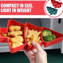 Bandeja de aperitivos en forma de árbol de Navidad, plato de fiesta con compartimentos, fiesta navideña, cocina, oficina - Caja de almacenamiento de plástico resistente para caramelos, galletas, nueces - Almacenamiento de encimera que ahorra espacio, decoración de caramelos navideños, bandeja dividida