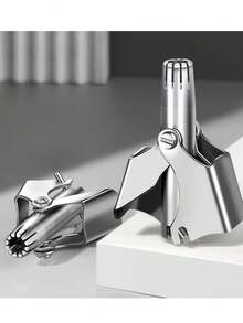 1 قطعة ماكينة تشذيب شعر الأنف من الفولاذ المقاوم للصدأ، أداة إزالة شعر الأنف للرجال، قابلة للغسيل