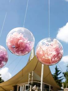 5 pezzi Palline di plastica trasparenti fai-da-te per riempire, ornamenti decorativi appesi, scatole aperte per albero di Natale, regali per matrimonio, festa, decorazione natalizia per la casa