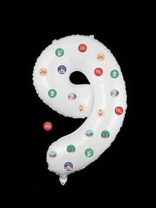 1个32英寸白色数字铝箔气球，适用于一周岁生日派对、周年纪念、节日、服装道具 - 白色 - 查看 24