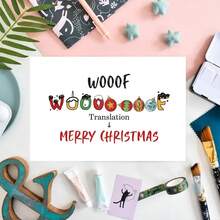 1 pieza, Tarjeta de Navidad del Perro, Tarjeta de Navidad Guau para amantes de las mascotas, Regalo de Navidad en lenguaje de perro Guau para hija o hijo