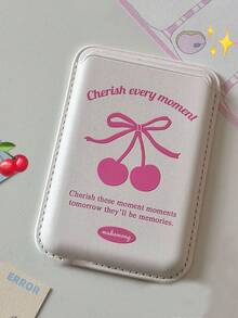 1 Stück Cartoon Ins süßer Stil Englisch Graffiti Skizze Schleife Kirsche Magnetische Kartenhülle Handy Aufkleber