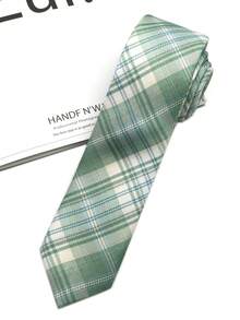 1 件格子领带，休闲街头风格男女通用领带，适合日常、派对、礼物