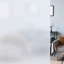 1 Roll Frosted Window Privacy Film Heat Control UV Blocking Static Cling Non-Adhesive Reusable Door Coverings For Bathroom Home Office