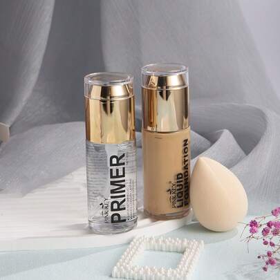 Kits de Maquillaje Pink Key - Incluye Base, Primer y Esponja para Maquillaje Profesional