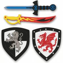 12 Pack Foam Swords And Shields Playset Medieval Combat  Warrior Weapons Costume Role Play Accessories For Party Favors TAOWKI1 - Gói 4 - Xem 1