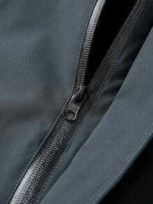 Men Outdoor Casual Windproof Patchwork Hooded Long Sleeve Jacket, Fall - Dusty Blue - View 4