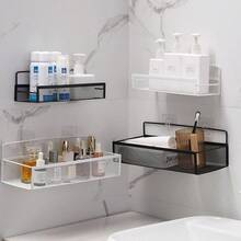 1 pieza/2 piezas Estantería de baño sin taladro, estante colgante montado en la pared - Hierro fundido, sin necesidad de perforar, fácil instalación, estantería de almacenamiento de rejilla de uso múltiple, adecuada para la organización del baño y la cocina, diseño industrial retro de rejilla abierta de gran resistencia, cesta colgante ahorradora de espacio para toallas, artículos de tocador, papel higiénico - Instalación sencilla, solución de almacenamiento para baños pequeños, rejilla metálica decorativa, resistente a la oxidación, material de hierro forjado