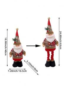 1pc Christmas Stuffed Animals, Indoor Christmas Decorations, Standing Snowman Santa Claus, Table Decorations, Handmade Ornaments, Christmas Scene Decorations, Props Home Decor Room Decor Winter