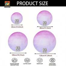 1 pieza/10 piezas Alfombra de baño con patrón degradado morado, material de franela, alfombra redonda para el piso, decoración esponjosa, adecuada para baño, entrada, cocina, sala de estar y otras ocasiones, lavable a máquina, antideslizante, decoración navideña, regalo ideal - Multicolor - Ver 3