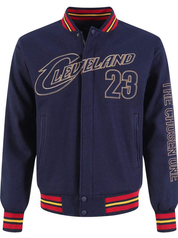 Men's Blue High End Embroidered Leather Fashionable Street Style Sportswear Casual Classic Retro Sportswear Patchwork Long Sleeved Hip-Hop Motorcycle Jacket, Fall Winter