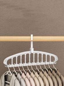 1pc-11 Holes Multi-Functional Seamless Coat Hanger Dormitory Home Hanging Clothes Magic Drying Rack Bedroom Wardrobe Storage - Multicolor - View 8