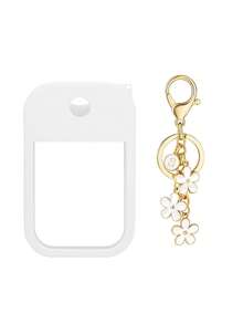 2 件 Touchland 1 盎司（30 毫升）洗手液喷雾瓶保护套，26 个花朵和字母喷雾瓶标记，硅胶防摔防撞保护套，带钥匙扣设计，方便旅行携带，可挂在包、钥匙或儿童背包上，耐磨、防水、可重复使用 Touchland 洗手液喷雾保护套，旅行、户外、礼物、万圣节礼物、圣诞节礼物 - 白色 - 查看 16