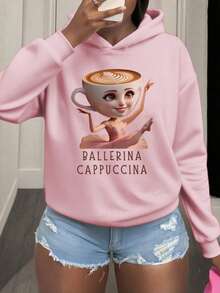 1pc Tween Girl Casual Printed Pullover Sweatshirt, Warm Thermal Lined, Long Sleeve, Autumn/Winter Student Youth Clothing - Fun And Colorful Sweatshirt To Inspire Imagination In Every Child - Pink - View 4