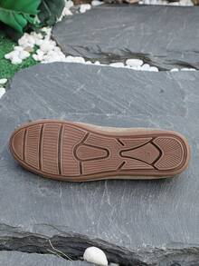 Women's Spring New Arrival Chain Loafers, Soft Leather Penny Loafers Slip-On Flat Shoes - Mocha Brown - View 4