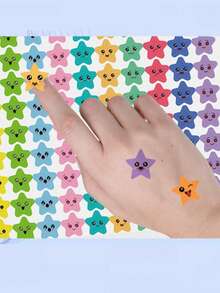 1500pcs Colorful Star Stickers For Kindergarten & Children Rewards
