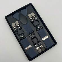 6 Clips Men's Suspenders Gentleman Boxed Suspenders Suspenders Clips In Stock Suit Suspender Suitable As A Gift For Boyfriend - Width 3.5cm