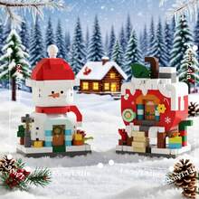 Santa's Cottage, Santa Claus, Christmas Tree, Train, Snowman Micro Particle Building Blocks, Creative Gift, Reindeer Assembly Blocks - Educational ABS Toy Box Packaging, Best Holiday Gift, Indoor Decoration, Christmas Decoration, Adult Building Blocks, Cottage, Gift, Christmas Train Set, Christmas Decoration, Building Blocks, Christmas Decoration, Living Room Christmas Hanging Decoration, Tabletop Decorative Ornament, Ideal Creative Christmas Gift For Family And Friends. - Multi-colored Santa Claus Tree House - View 38