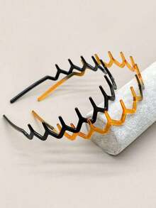 2pcs Women Simple Black Basic Headbands, Fashion Hair Accessories Plastic Headbands For Bangs & Hairstyles,Hairband,Hair Hoop ,Makeup Headband Head Accessories - 黑色 2 - 查看 9