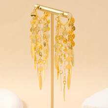 1 pereche cercei lungi cu ciucuri și moda europeană și americană pentru femei - Aur - Vizualizare 6