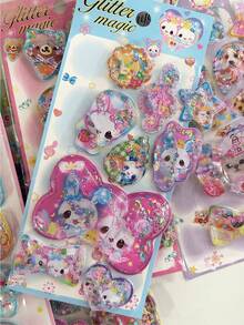 3D Cartoon Animal Water-Filled Decorative Stickers, Suitable For Scrapbooking, Rewards, And Christmas Crafts