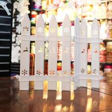 5pcs/10pcs/20pcs Christmas Supplies Tree Fence Scene Decoration Removable Plastic Fence Plastic Fence White Plastic Fence - Multicolor - View 7