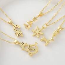 1pc Christmas Necklace, Winter Snowflake Santa Claus Tree Bell Pendant Fashionable Choker Necklace, Multifunctional Accessory - Cute Holiday Jewelry Gift For Women, Wearable Year-Round, Holiday Decor, Pendant, Collectible Accessory