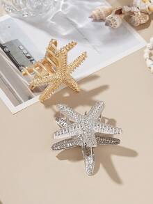 逼真金属海星发夹，小众海洋系列发爪，高端不褪色发夹，中号海洋元素发爪 - 彩色 - 查看 4