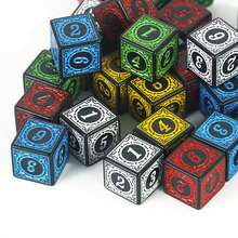 6-Sided Dice Set With Velvet Bag, 10pcs Tabletop Game Accessories, Perfect Christmas, Halloween Gift For Friends