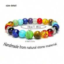 1pc Chakra Healing Energy Bracelet, Yoga Balance Bead Bracelet With Volcanic Turquoise, Jewelry Gift For Party - 彩色 - 查看 3