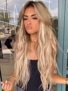 Ombre Brown Roots Ash Blonde Body Wave Lace Front Wigs Human Hair Pre Plucked Invisible Knots 13x4 HD Transparent Lace Frontal Wigs Human Hair Brazilian Virgin 250 Density Lace Closure Wigs Human Hair Water Wave Glueless Wigs For Women With Baby Hair - Bắt nguồn từ & Ombre - Xem 7