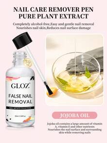 GLOZ 30ml Nail Gel Remover - Easily Removes Nail Gel Polish And Nail Stickers, Non-Acetone Nail Polish Remover - Clear - View 5