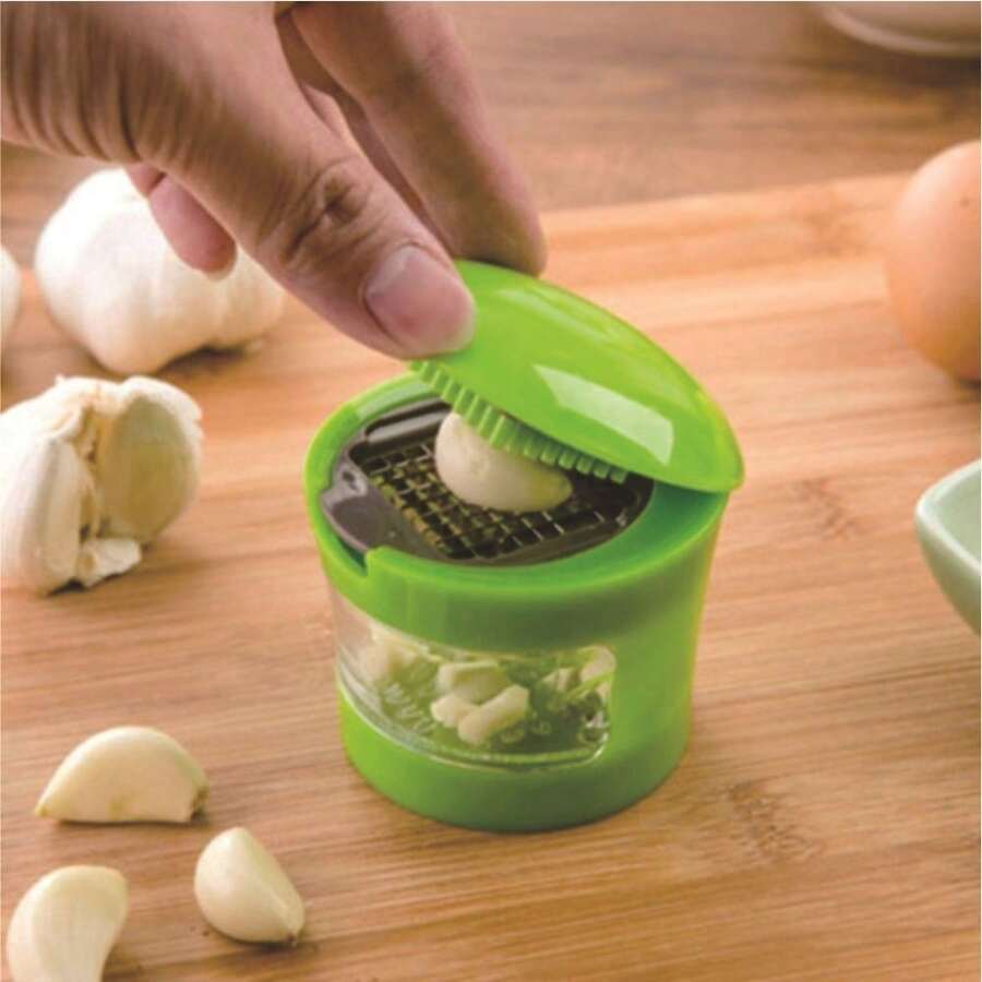 Garlic Chopper Mini,Hand Press Garlic Chopper,Garlic Mincer Tool,Garlic Peeler,Garlic Masher,Ingredient Spice Chopper - [Small Mini Garlic Press] - View 1