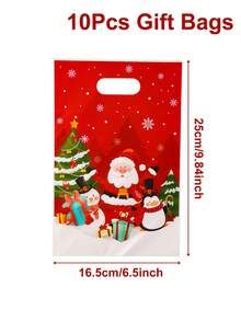 10/25/50 piezas Bolsas de regalo de Navidad con asa, bolsas de regalo con diseño de Papá Noel, bolsas de embalaje de regalo de Feliz Navidad, bolsas de regalo de agradecimiento para fiestas de Navidad, suministros de envoltura de regalos de decoración navideña, bolsas de tela, bolsas de caramelos, regalos de Navidad, decoración del hogar, decoración de habitaciones, decoración de Año Nuevo 2026, regalos de fiesta, paquetes de recuerdos de fiesta