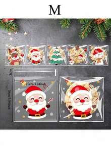 100pcs Christmas Treat Bags - Self-Sealing, Disposable Opp Candy & Cookie Pouches With Festive Cartoon Designs For Holiday Gifting Christmas Decorations Christmas Decor Christmas Gifts Christmas Party Supplies Christmas Gift Bags Christmas Bags Christmas Stickers Christmas Christmas Decorations Christmas Pajamas Christmas Gifts Christmas Decor