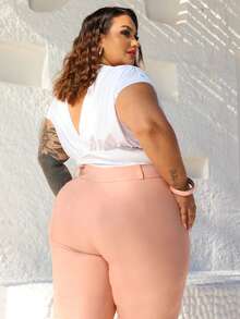 Plus Size Pants - Màu hồng gỉ - Xem 3