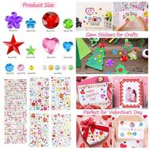 Gem Stickers, 936PCS Rhinestones Crafts, Back To School Teacher Reward Stickers Class, Self Adhesive Gems Crafts, Jewel Bling Sticker, Face Gems Makeup, Sticker Dance Teacher - 彩色寶石 - 查看 1