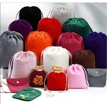 30pcs/20pcs/10pcs/1pc Wedding Party DIY Material Package Box - Velvet Jewelry Pouches, Gift Drawstring Bags, Black Gift Packaging Bags For Valentine's Day, Mother's Day - Black - View 4