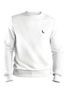 Men's Round Neck Sweatshirt Sweater New Release - trắng - Xem 2