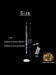 1 Set de columna de globos de suelo con soporte, base y luces de cuerda para decoración de torre de globos como fondo para bodas, fiestas de cumpleaños o despedidas de soltero