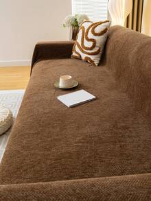 1pc Chenille Beige Tasseled Sofa Slipcover, Crafted With Anti-Scratch Technique,Couch Cover For Dogs,Washable Couch Covers, Non Slip Couch Sofa Cover, Protector With Tassels Chenille Sofa Covers For Pets,Suitable For Living Room, Bedroom, Office, Home Decor,For 1/2/3/4 Seater Sofas(Multiple Sizes Available)