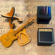 5件装吉他拨片收纳盒，迷你吉他音箱拨片收纳盒，个性化吉他拨片展示盒，适合音乐家、吉他手和音乐爱好者，一份温馨的圣诞礼物