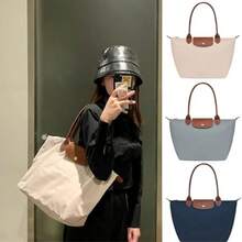 Genuine Leather Shoulder Bag For Women, Spacious Handbag With Large Capacity, Waterproof With Metal Zipper & Multiple Interior Compartments (Classic Navy) - 經典海軍藍 - 查看 3