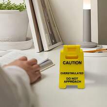 3D Printed Funny Warning Desk Sign - Avoid Overstimulation Office Decor, Modern Plastic Desk Warning Plaque, Suitable For Home And Workspace, No Power Needed, Desktop Accessory - Multicolor - View 4