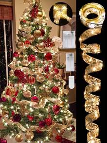 Decoraciones de árbol de Navidad 2025, Luces de cinta para árbol de Navidad de 1-10M, alimentadas por batería (excluyendo la batería) para fiesta de Navidad 2026, decoraciones de árbol de Navidad, Decoración navideña feliz para el hogar 2026, Regalos de Año Nuevo 2026, Luces para árbol de Navidad, boda, cumpleaños, fiesta, hogar, vacaciones, picnic, granja y otras ocasiones festivas