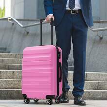 MERAX Hardshell ABS Luggage Set - Lightweight & Durable Suitcases With Dual Spinner Wheels, Carry-On & Check-In Sizes For Travel & Business - 粉紅色(6件套裝) - 查看 7